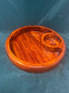Julie Pomerantz Holz Serviertablett Chip & Dip Mid Century Modern Taiwan - Bild 1 von 12