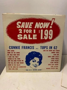 Connie Francis Plus Tops In 62 Vintage 33RPM VG+ AB19 - Imagen 1 de 2