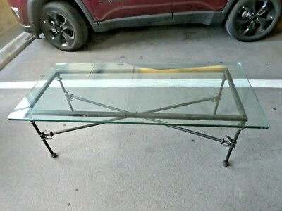 MESA DE CENTRO DE HIERRO ESCULTÓRICO HOMENAJE A GIACOMETTI VINTAGE Foto 1 de 4