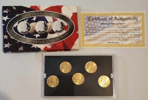 2000 D Gold Edition State Quarter Collection BU with COA, MA, MD, SC, NH, and VA