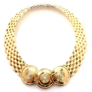 Authentic! Cartier Maillon Panthere Seven-Row 18k Yellow Gold Diamond Necklace - Picture 1 of 13