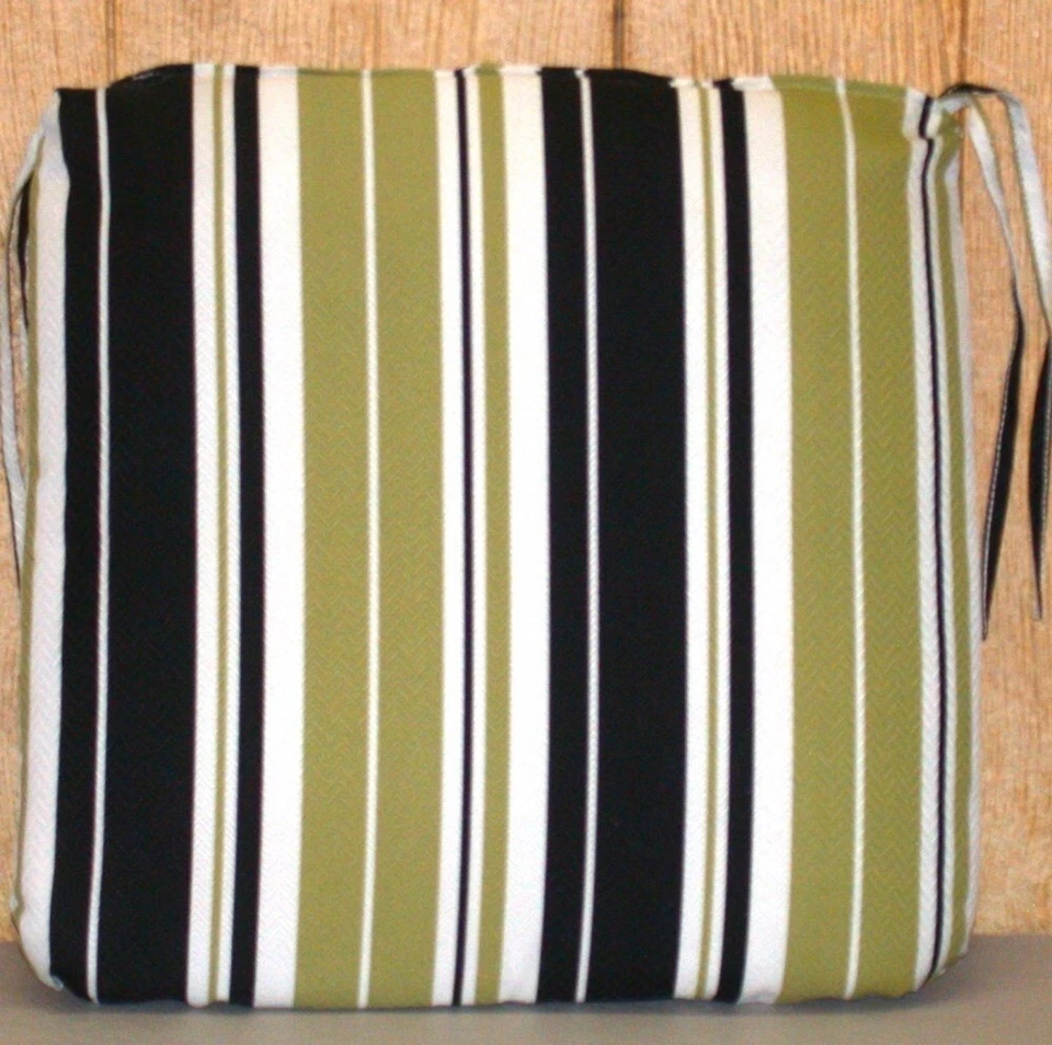 Outdoor Patio Seat Pad ~ Gallier Rose Stripe ~ 18" x 18" x 3" **NEW** - Image 1 of 1