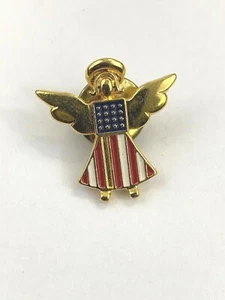Pin de solapa de bandera de EE. UU. dorado rojo blanco azul color - Imagen 1 de 4