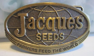VINTAGE 1977 JACQUES SEEDS FARMERS FEED THE WORLD LIMITED EDITION BELT BUCKLE - Picture 1 of 4