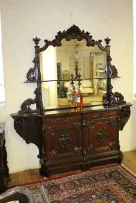 Antiguo Renacimiento Renacimiento Palisandro Etagere Hall Soporte Bar Foto 1 de 4