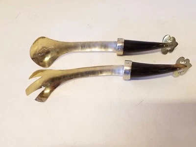 Steer horn Bull Handled Salad Fork and Spoon Set - Image 1 of 4