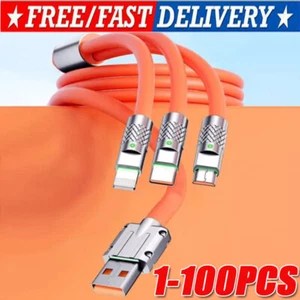 3in1 Fast Charging Cable Cell Phone Charger Cord For iPhone Type C Micro USB LOT - Picture 1 of 26