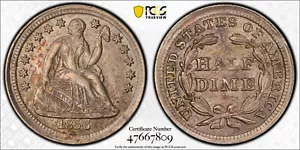 1856 PCGS MS62 FS-301 MPD Misplaced Date Liberty Seated Half Dime Pop 1/0 - Picture 1 of 4