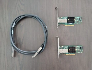 10G 40G Netzwerk Kit - 2x Mellanox ConnectX-2 VPI QSFP PCIe + 2m QSFP DAC Kabel - Bild 1 von 2