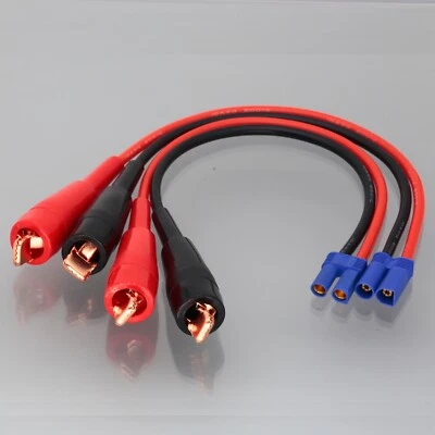 RC Battery EC5 IC5 to 50A High Current Alligator Clips 10AWG 1FT Charging Cable - Image 1 of 3