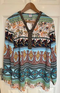 Gorgeous BNWT Cotton Traders beaded tunic top size 16 - Picture 1 of 6