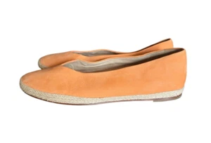 Eileen Fisher Tour Nubuck Espadrille Flats Womens Size 7 Creamy Orange Suede - Picture 1 of 8