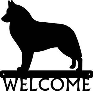 Belgian Sheepdog/ Groenendael Dog Welcome Sign  - Made in America - Outdoor Deco - Picture 1 of 4