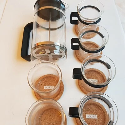 Carsten Jorgensen for Bodum glass coffee service 7 pcs cafetiere Denmark 1980s - image 1 of 4