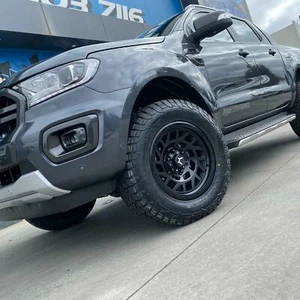 17 Inch Wheels Fits TOYOTA PRADO 17x8.5 HARTES METAL MONSTER Satin Black ET -6 - Picture 1 of 12