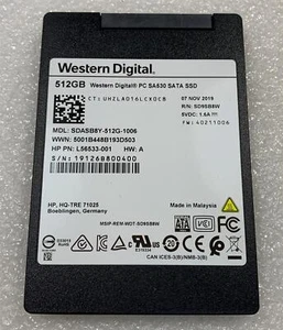 Western Digital 512GB L56533-001 SSD Solid State Drive SDASB8Y-512G-1006 NEW - Picture 1 of 4