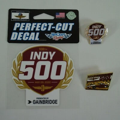 2022 Indianapolis 500 106TH Running Collector Event & Car Mount Lapel Pins Decal - Image 1 of 4