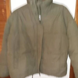 American Eagle Damen gefütterte Jacke Reißverschluss Knopfverschluss Large khaki leicht - Bild 1 von 9