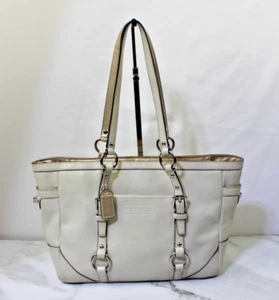 Coach HandBag Purse F12343 Ivory And Gold Leather Handbag / Shoulder bag - Picture 1 of 23