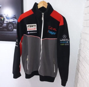 KAWASAKI PBM Racing Team Fleece Jacket Size L Black/Grey Mercedes-Benz - Picture 1 of 6
