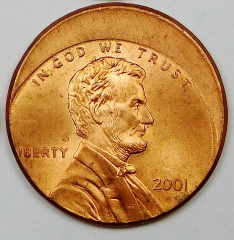 2001 Lincoln Memorial Cent Struck Off Center Mint Error gem bu uncirculated ms Cover