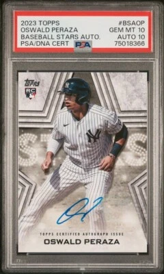 2023 Topps - Oswald Peraza #BSA-OP Yankees - RC AUTO PSA 10 GEM MT AUTO GRADE 10 - Image 1 of 3