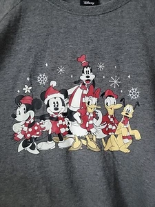 Disney Torrid Mickey Mouse Gang Sweatshirt  Christmas  Snowflake Grey New - Picture 1 of 11