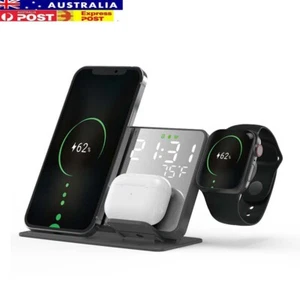 4 in 1 Foldable Wireless Charger Fast Charging Station for Watch iPhone Earphone - Picture 1 of 13