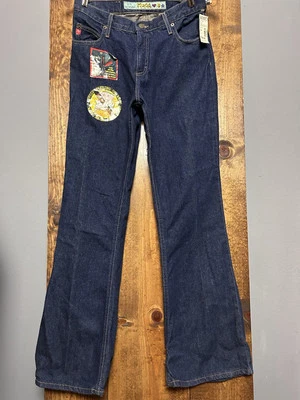 Vintage NWT Mudd Jeans Womens 9 Y2K Raw Sushi Denim Flare Cute Party Preppy Club - Image 1 of 4