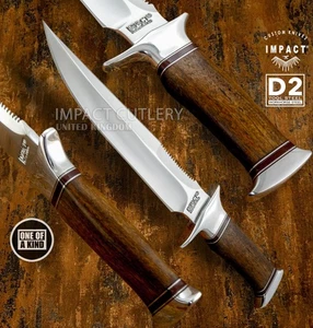 Model # 5828 1-Of-A-Kind Impact Cutlery Custom Bowie Knife | Rose Wood, D2 Blade - Picture 1 of 11