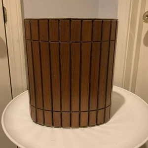 Vintage Mid Century Gruvwood runder Papierkorb / Mülleimer wie besehen - Bild 1 von 12