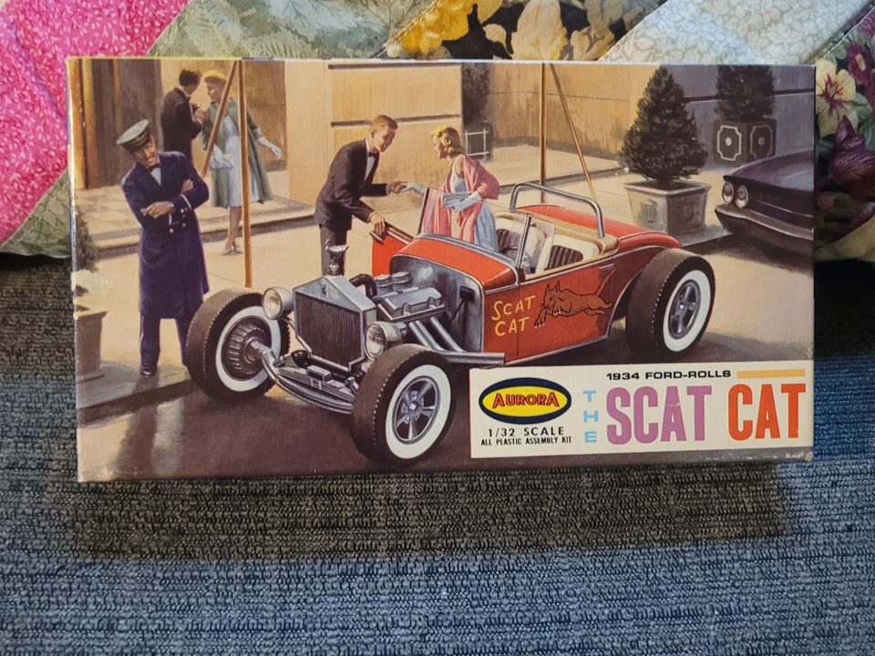 Vintage 1963 Aurora 1/32 The Scat Cat 1934 Ford-Rolls Hot Rod kit - Image 1 of 4