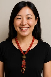 Collana Coldwater Creek Multifilo Nappa Perline Rosse Boho Costume Gioielli - Foto 1 di 5