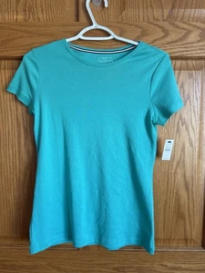 Neu mit Etikett!! Talbots türkis grün kurzärmliges T-Shirt aus ganzer Baumwolle Gr. S Basic minimal klassisch - Bild 1 von 5