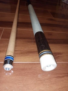 70er Gandy HC-130 Vintage Pool Queue 2 Stück Pearl Inlay Ebenholz Griff Viking Gandy - Bild 1 von 9