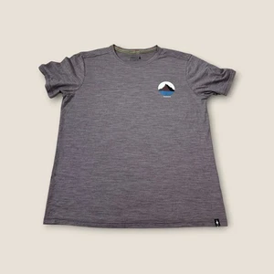Smartwool Merino Sport 150 Graphic Tee Mountain Logo Gray Wool Blend Sz Large - Picture 1 of 5