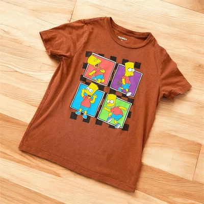 Camiseta mediana Los Simpson gráfica naranja tostada oxidada Foto 1 de 4