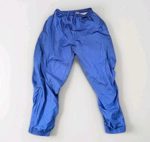 Vtg Charles River Apparel Track Pant Men Medium Blue Lined Windbreaker Taper Jog - Picture 1 of 11