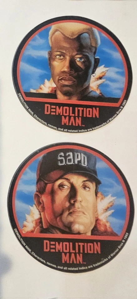 DEMOLITION MAN PINBALL PROMO PLASTICS (2) EXCELLENT CONDITION NOS - Image 1 of 1