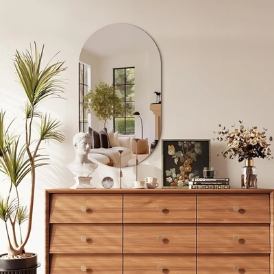 40" x 24" Frameless Mirror Wall Mirror, Modern Oval Bathroom Mirror with Poli... - Image 1 of 4