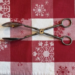 Italien verzierte Gravur Scheren Stil versilbert Servierzange Vintage 9,25" - Bild 1 von 6