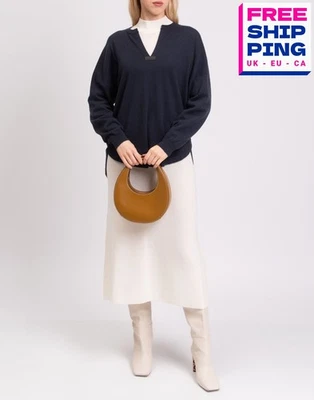 RRP €1490 BRUNELLO CUCINELLI 100% Cashmere Jumper Size L Monili Beads Dipped Hem - Image 1 of 4