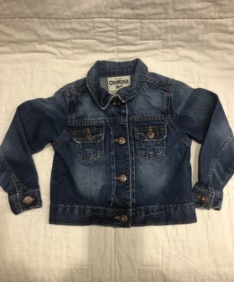 Oshkosh Bgosh Denim Jacket Toddler Girls Blue Jean Trucker Style 4T - Image 1 of 4