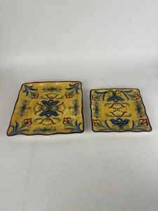 2 Maxcera Talavera gelbe Teller 11”, 9” - Bild 1 von 3