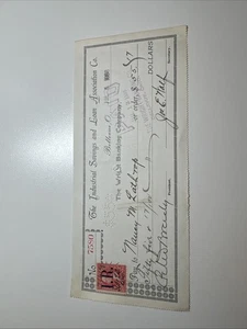 R155 - Industrial Savings & Loan Association - Bank Check - Bellevue OH - 1898 - Picture 1 of 1
