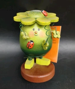 KATHE WOHLFAHRT Germany 3.5" DUFTL MANNCHEN Smoky Clover Incense Burner w/ Tag - Picture 1 of 10