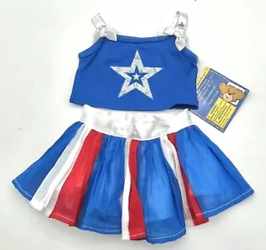 Build a Bear rot weiß blau patriotisch USA Stern Glitzer Edelstein Top Tutu Rock Outfit - Bild 1 von 7