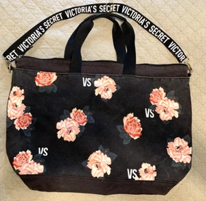 Victoria Secret Tasche Weekender extra groß schwarz Blumen Limited Edition - Bild 1 von 6