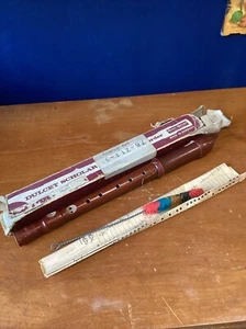 Dulcet Scholar Recorder Wooden with Original Box Tatty Vintage - Picture 1 of 16