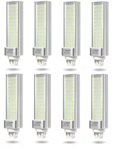 13W GX24q 4 Pin LED Light Bulb 26W CFL Equivalent 6000k GX24q Base Pack of 8 - Picture 1 of 3